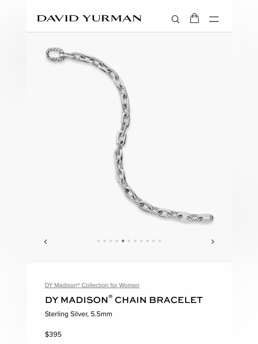 David Yurman DY MADISON® Silver CHAIN BRACELET, S, 5.5mm - Picture 16 of 16